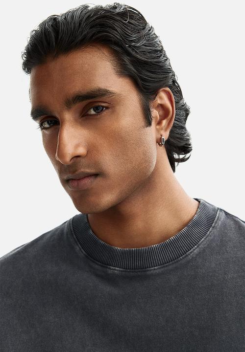 H&M - Regular fit washed T-shirt - dark grey