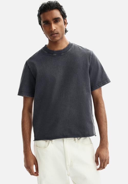 H&M - Regular fit washed T-shirt - dark grey