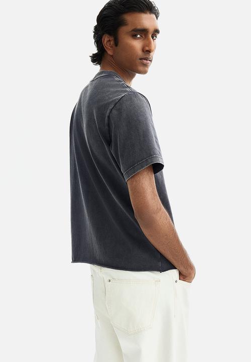 H&M - Regular fit washed T-shirt - dark grey