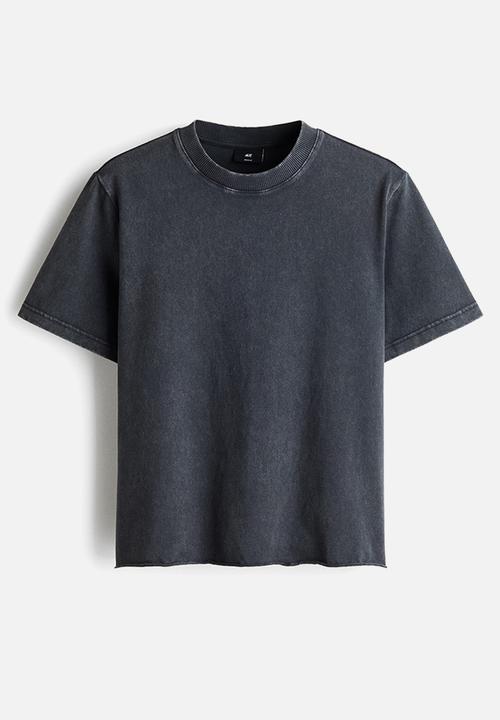 H&M - Regular fit washed T-shirt - dark grey