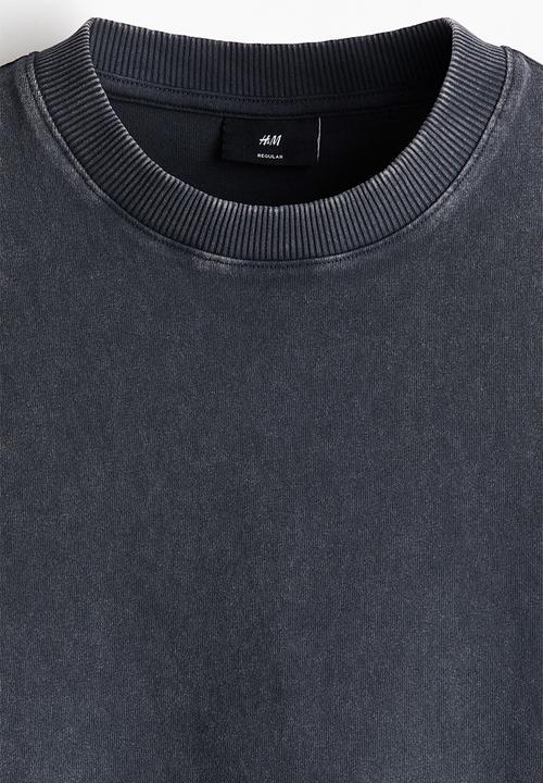 H&M - Regular fit washed T-shirt - dark grey