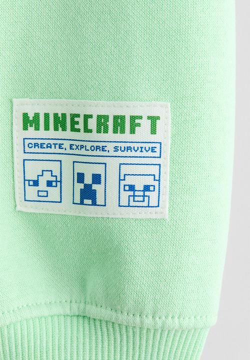 H&M - Printed sweatshirt - light green/minecraft