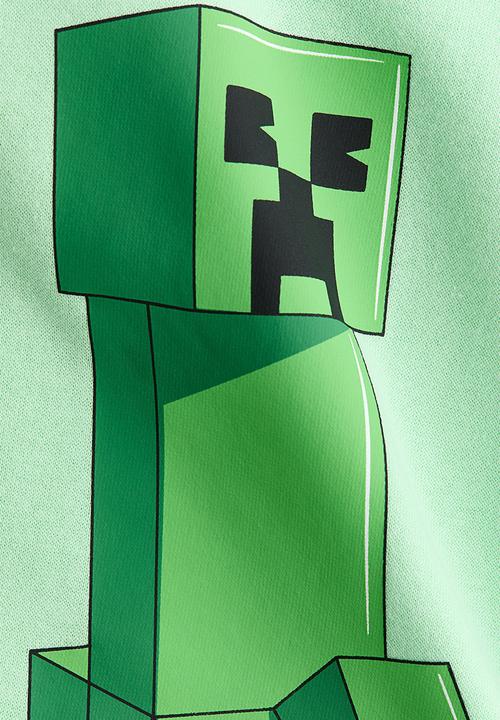 H&M - Printed sweatshirt - light green/minecraft