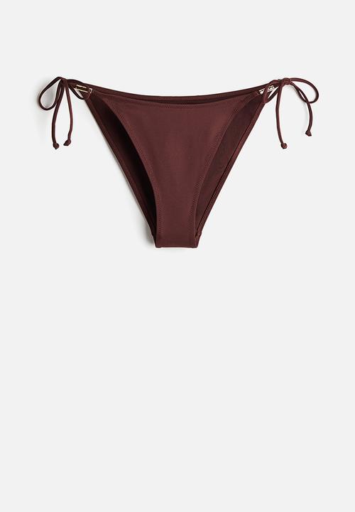 H&M - Cheeky tie tanga bikini bottoms - dark brown