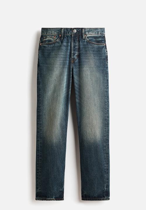 H&M - Original straight jeans - washed dark denim blue