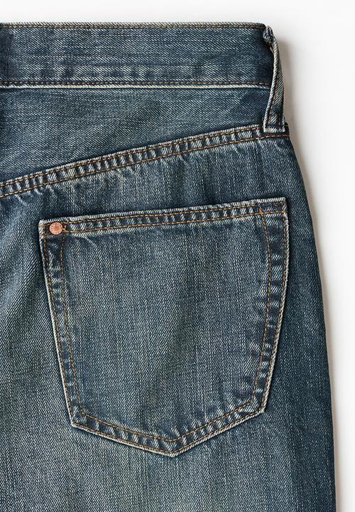 H&M - Original straight jeans - washed dark denim blue