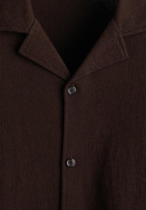 H&M - Regular fit resort shirt - dark brown
