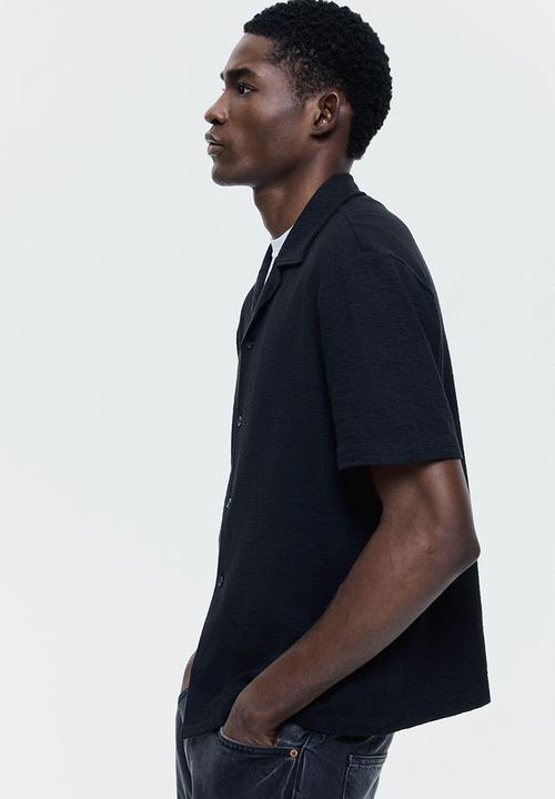H&M - Regular fit resort shirt - black