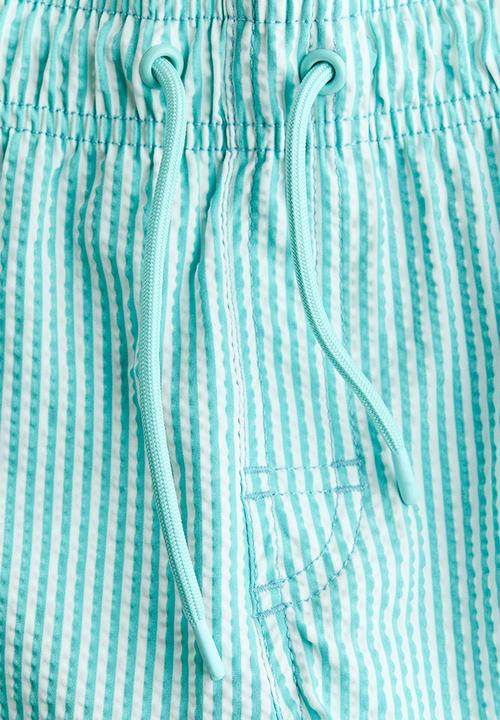 H&M - Seersucker swim shorts - turquoise/striped