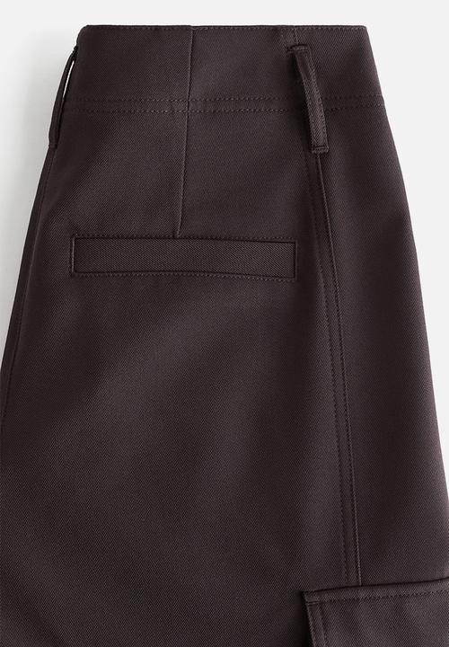 H&M - Barrel-leg cargo trousers - dark brown