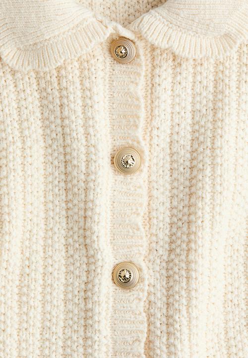 H&M - Textured-knit cardigan - light beige