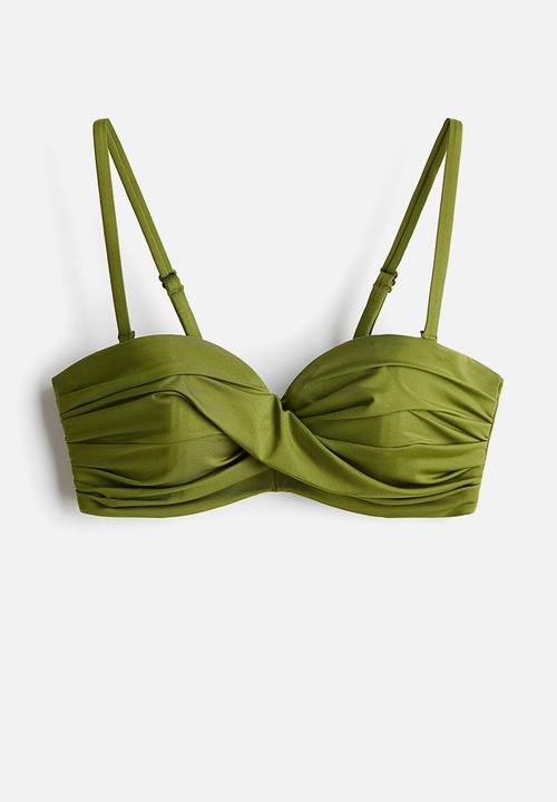 H&M - Padded balconette bikini top - green