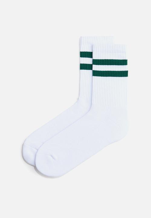 H&M - 5-pack socks with lycra® - white/striped