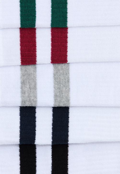H&M - 5-pack socks with lycra® - white/striped
