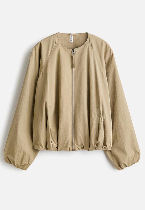 H&M - Bubble-hem bomber jacket - beige