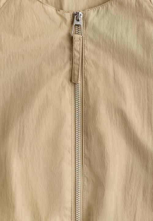 H&M - Bubble-hem bomber jacket - beige