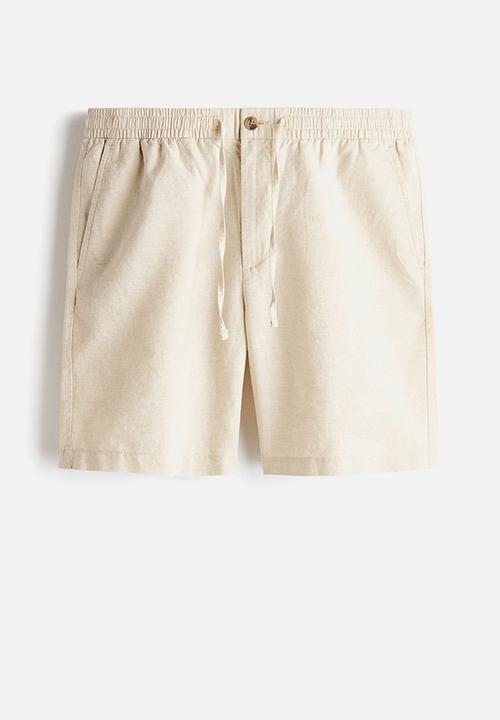 H&M - Regular fit linen-blend shorts - cream