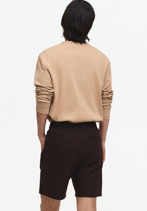 H&M - Regular fit linen-blend shorts - dark brown