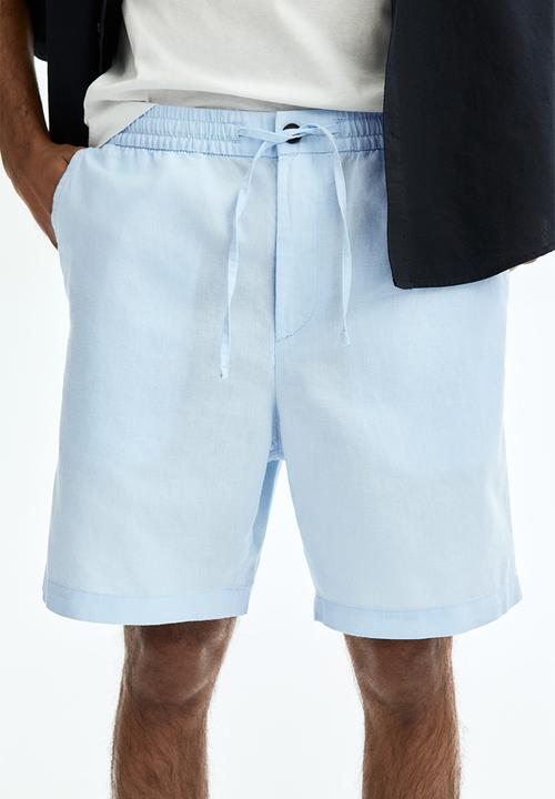 H&M - Regular fit linen-blend shorts - light blue