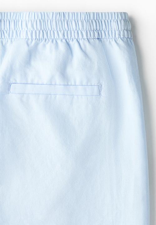 H&M - Regular fit linen-blend shorts - light blue
