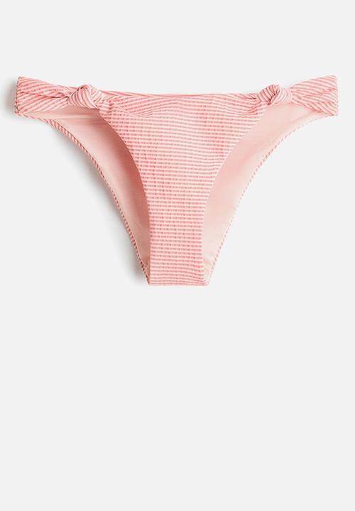 H&M - Cheeky bikini bottoms - pink/light beige striped