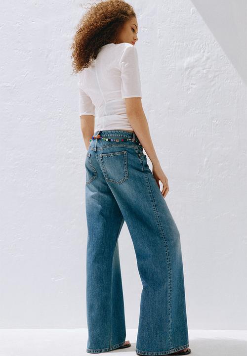 H&M - Baggy regular waist jeans - washed denim blue