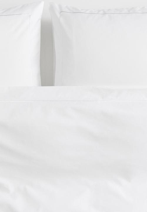 H&M - Cotton sateen double/king duvet cover set - white