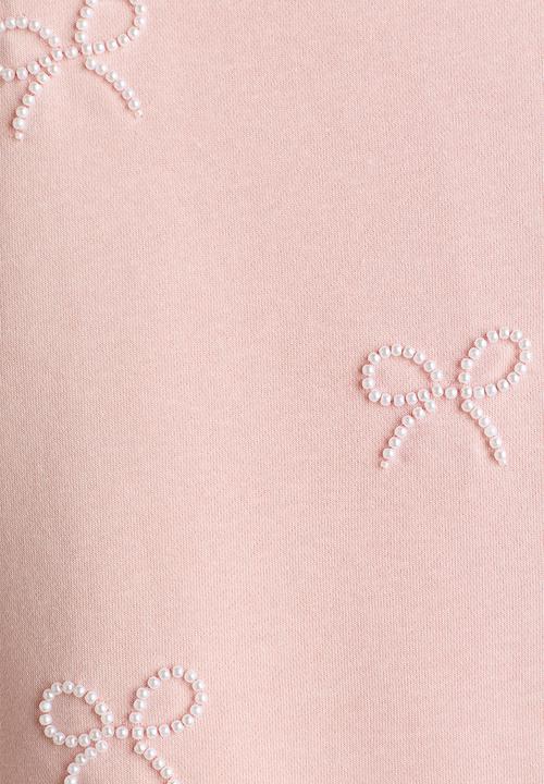 H&M - Motif-detail t-shirt - light pink/bows