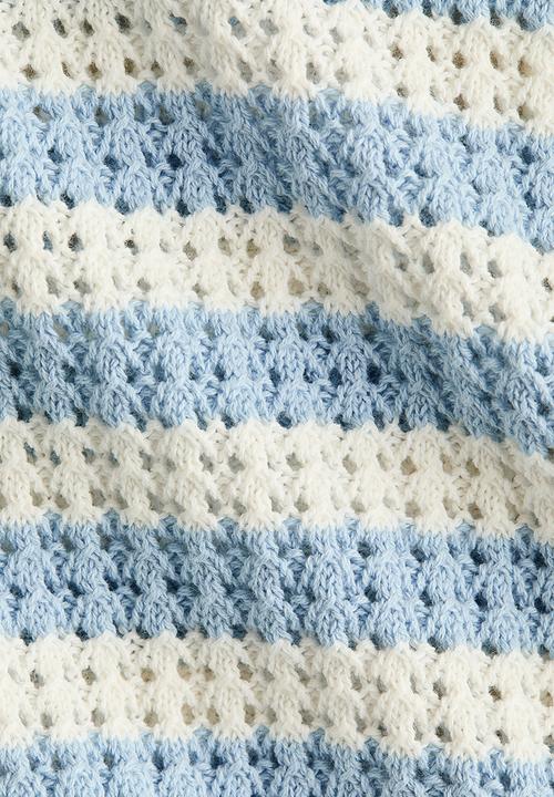 H&M - Pointelle-knit jumper - blue/white striped