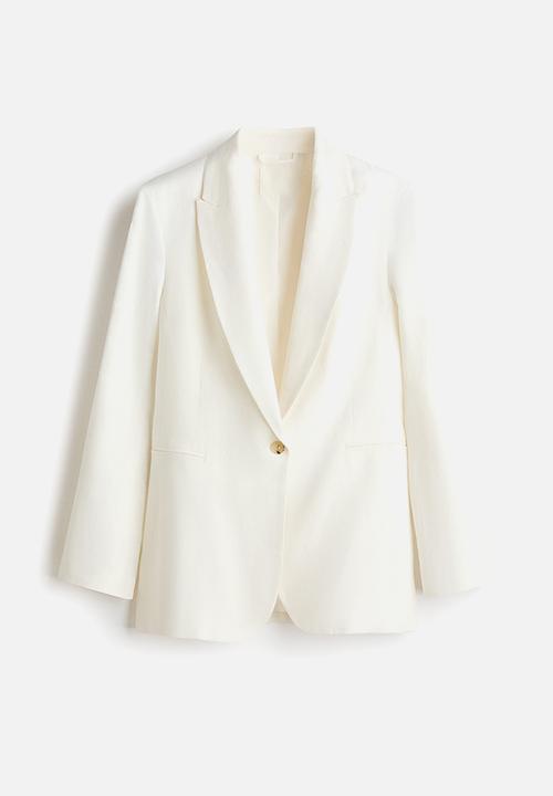 H&M - Linen-blend blazer - white