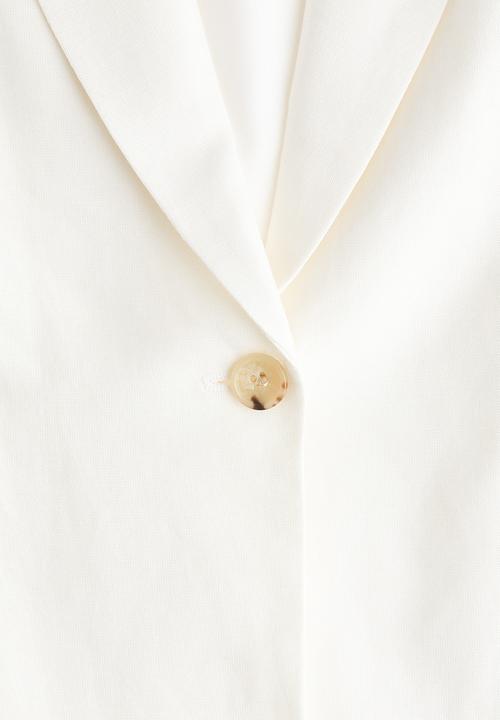H&M - Linen-blend blazer - white