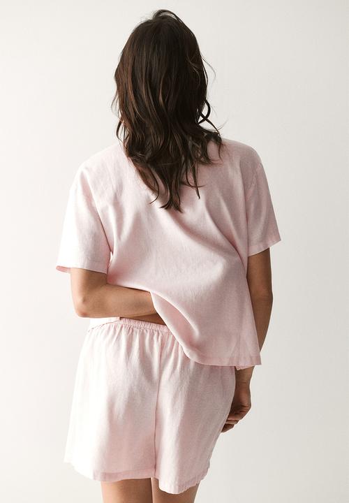 H&M - Linen-blend pyjamas - light pink
