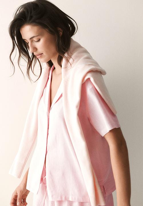 H&M - Linen-blend pyjamas - light pink