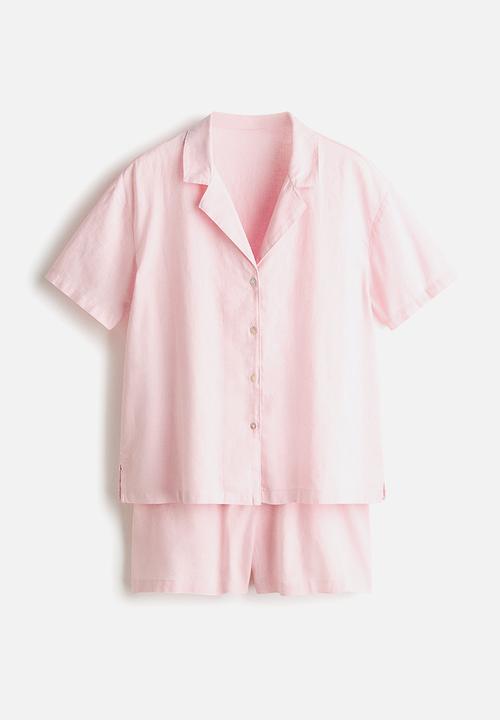 H&M - Linen-blend pyjamas - light pink