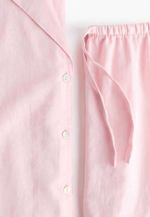 H&M - Linen-blend pyjamas - light pink