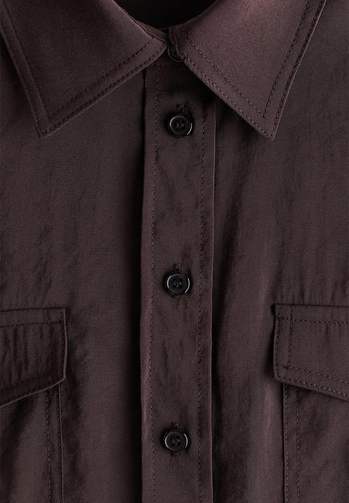 H&M - Drawstring shirt - dark brown