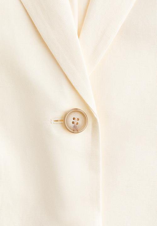 H&M - Linen-blend blazer - cream