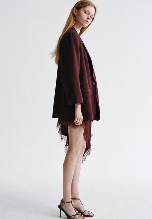 H&M - Linen-blend blazer - plum purple