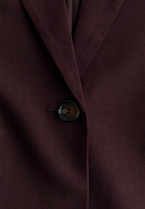 H&M - Linen-blend blazer - plum purple