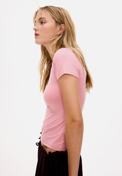 H&M - Fitted t-shirt - pink