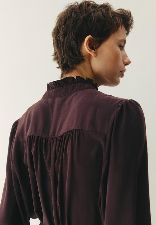 H&M - Frill-trimmed dress - dark brown
