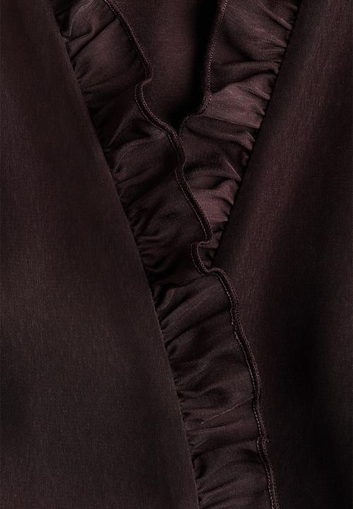 H&M - Frill-trimmed dress - dark brown