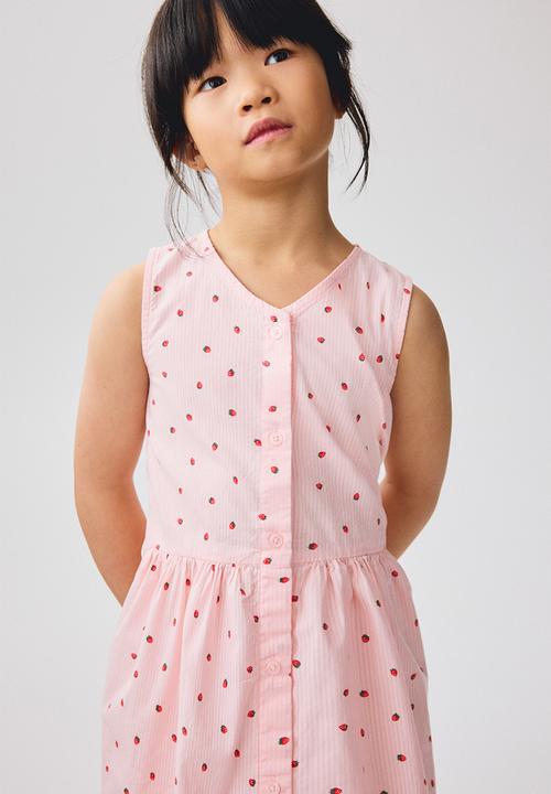 H&M - Patterned seersucker dress - light pink/patterned