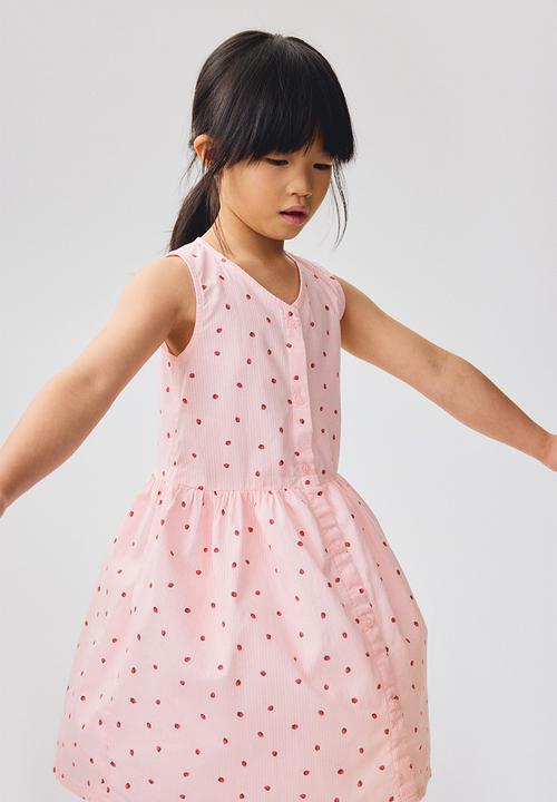 H&M - Patterned seersucker dress - light pink/patterned
