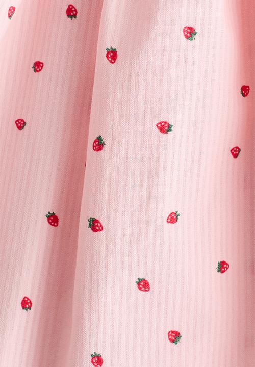 H&M - Patterned seersucker dress - light pink/patterned