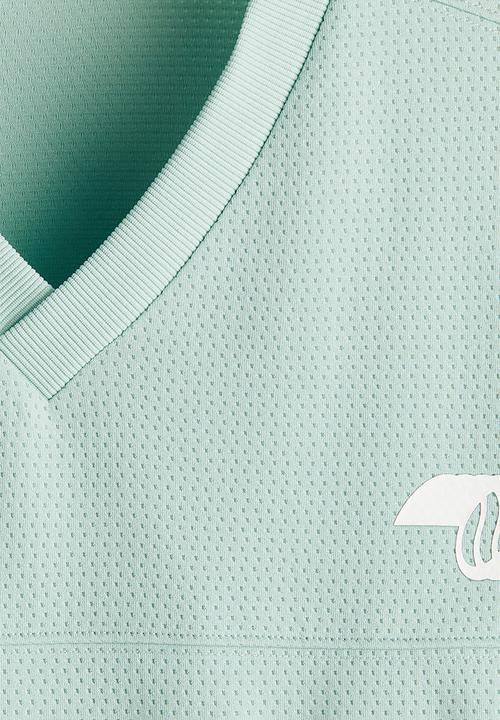 H&M - Oversized fit printed mesh t-shirt - mint green/system