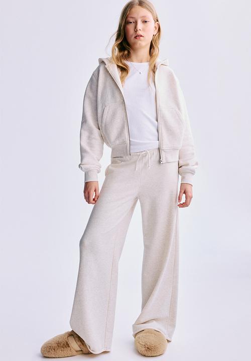 H&M - Wide-leg joggers - light beige