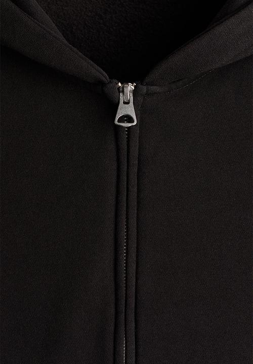 H&M - Oversized fit printed zip-through hoodie - black/honda