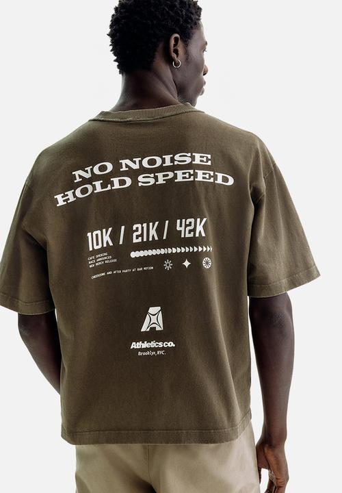 H&M - Printed loose fit t-shirt - brown/athletics co