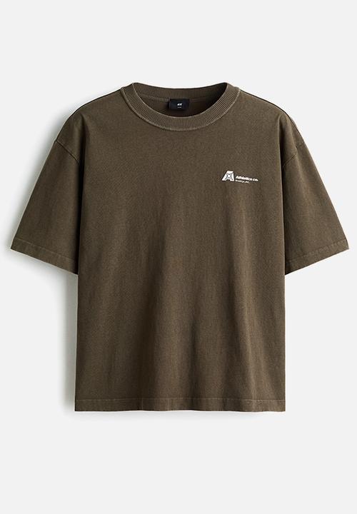 H&M - Printed loose fit t-shirt - brown/athletics co